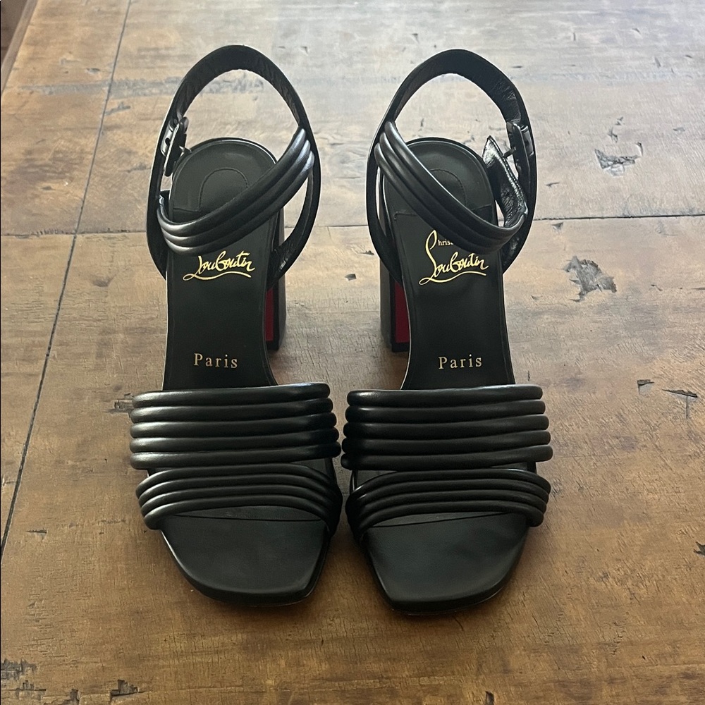 Christian Louboutin Black Strappy Heels